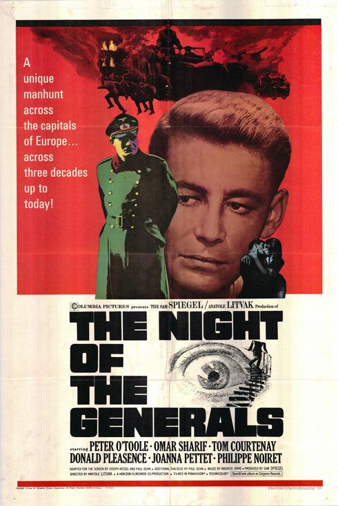 the night of the generals 1967 one sheet poster folded